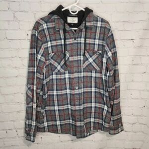 Men's Flag & Anthem flannel hoodie, size Large